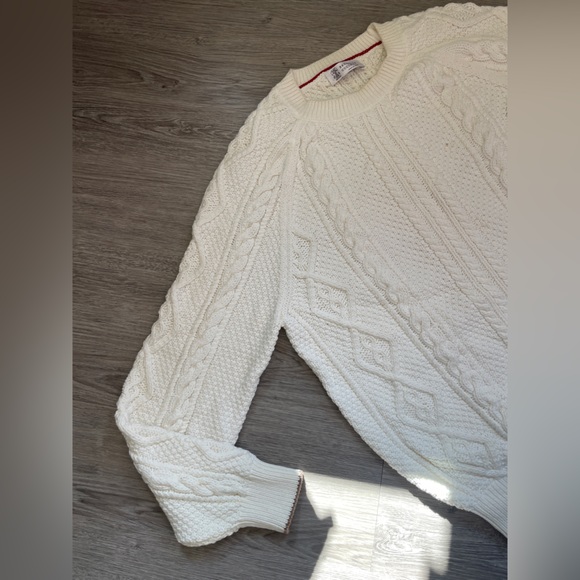 Brunello Cucinelli Ivory Cable Knit Sweater | 100% Cotton | Made in Italy - Picture 2 of 7